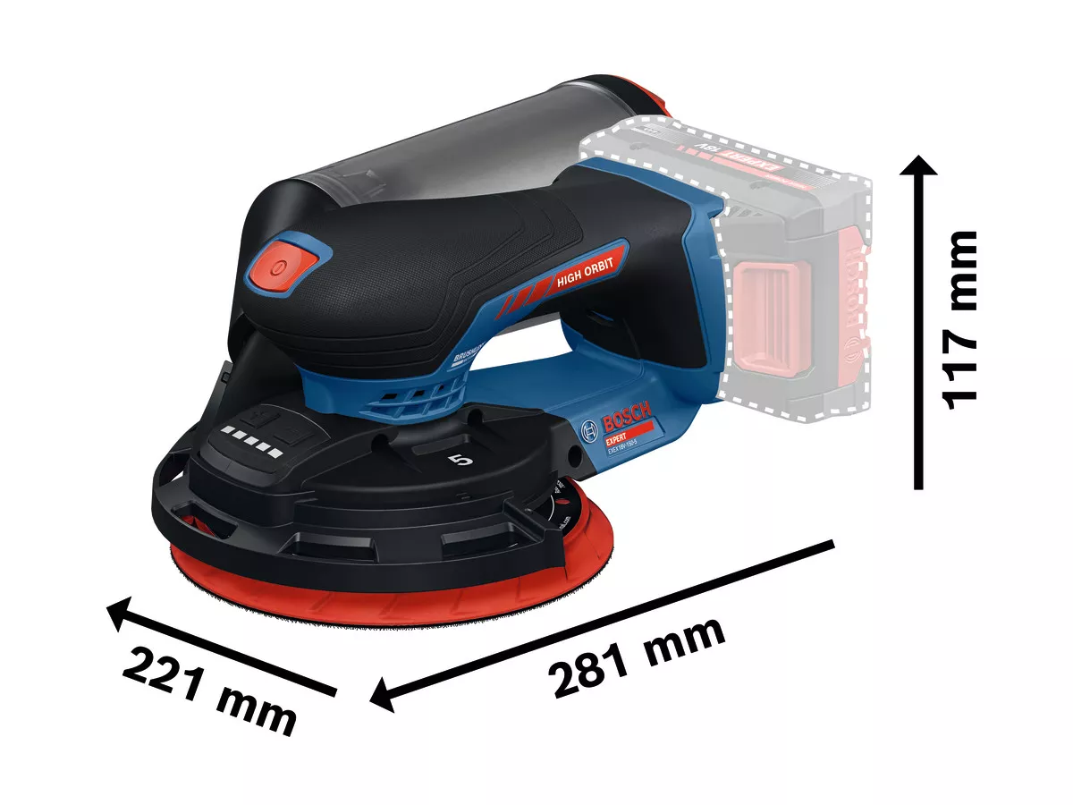 Ponceuse orbitale sans-fil EXEX18V-150-5 BOSCH solo L-BOXX